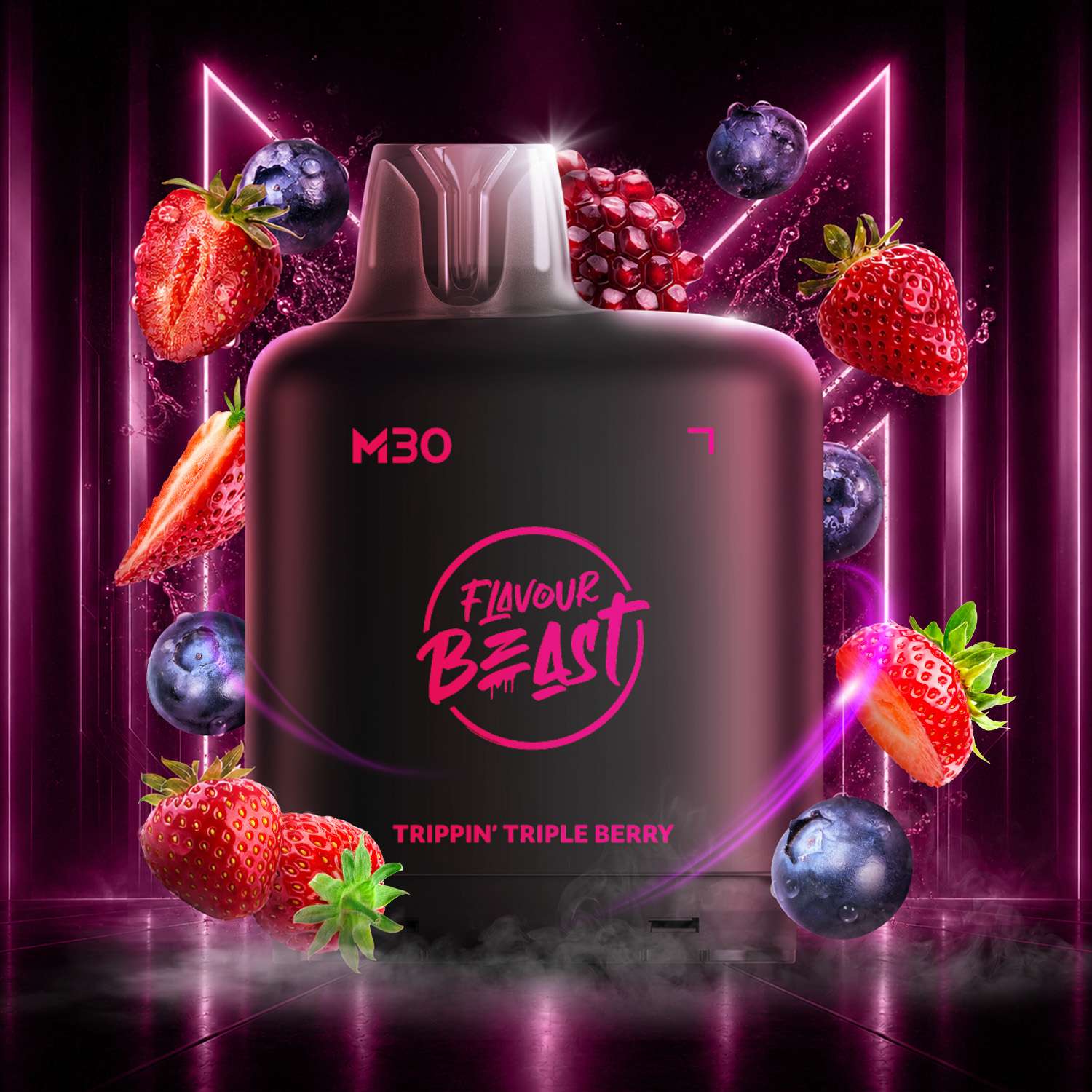 LevelX_M_Pod-30mL_AUG2026_COL_FRUIT-RENDER_20mg_TrippinTripleBerry